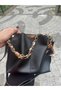 Women's Scarf and Chain Accessory Soft Leather 3 Section Hand and Shoulder - 2