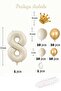 Cream Number Balloon King Crowned Number Foil Balloon Set - 2