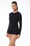 Women's Black Round Neck Long Sleeve Modal Body 182 - 2