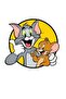 Cat and Mouse Car, Motorcycle, Helmet, Laptop, Glass Sticker 14X13 cm