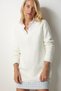 Woman's Bone V-Neck Loose Knit Sweater ub00121 - 4