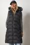 Women's Black Hooded Long Puffer Vest DD01246 - 4