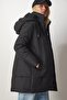 Woman's Black Hooded Oversize Inflatable Coat DD01245 - 3