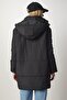 Woman's Black Hooded Oversize Inflatable Coat DD01245 - 6