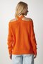 Women's Orange Off The Shoulders Knitwear Sweatshirt MX00118 - 5