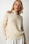Women's Cream Off-the-Shoulder Knitwear Sweater MX00118 - 3