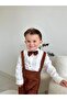 Brick Cotton Harem Salopet Classic Long Sleeve Shirt with Bow Tie - 5