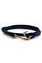 Men's Bronze Fishing Line Hook Navy Blue Paracord Wrap Bracelet Bt571