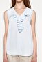 Women's Blue V-Neck Sleeveless Ruffle Detailed Blouse 7YAK36158IW - 3