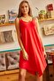 Women's Red Ethnic Strappy Asymmetrical Dress ELB-19000612