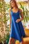 Women's Cobalt Blue Ethnic Strappy Asymmetrical Dress ELB-19000612 - 2