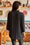 Women’s Black Folded-Sleeve Polka Dot Shirt GML-19000348 - 5