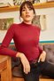 Women's Burgundy Half Fisherman Hooded Camisole Blouse BLZ-19000599