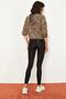 Women's Black Long Belted Shiny Disco Leggings Fitness 2253399 - 4