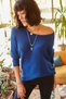 Women's Cobalt Blue Thessaloniki Loose Knitwear Sweater KZK-19000051 - 5