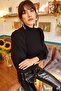 Women's Black Balloon Sleeve Blouse BLZ-19000705 - 4