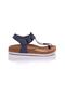 Genuine Leather Dark Blue Women's Sandals - 3