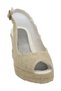 Women's Linen Shoes Wedge Heel Sandals - 3