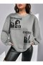 CODE ADR-SHEN EZwear Figure & Slogan Graphic Drop Shoulder Sweatshirt - 7