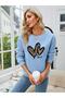 CODE ADR-SHEN LUNE Heart And Slogan Graphic Thermal Lined Sweatshirt - 4