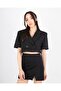 Women's Side Light Slit Mini Skirt Black - 4