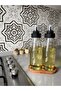 Large Size Non-Drip 3-Piece Glass Oil Bowl Set with Smart Wooden Stand - 720 ml - 6