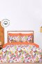 Mitsy Orange 100% Cotton Double Duvet Cover and Pillow Set