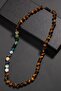 Gemini Knotted Necklace with Certified Natural Stones (SAFIR, TOURMALINE, CITRINE, TIGER EYE) - 4