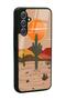 Glossy Phone Case for Samsung A54 Retro Cactus Sun Design - 2