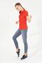 Women's Red Basic Polo Neck T-Shirt - 2