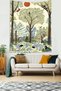 Girl and Animals in Exotic Forest Stain Resistant Fabric Wall Cloth Wall Tapestry Tapestry - 2