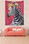 Floral Zebra Stain Resistant Fabric Wall Cover Wall Carpet Tapestry - 2