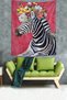 Floral Zebra Stain Resistant Fabric Wall Cover Wall Carpet Tapestry - 3
