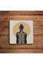 Illustration Art Bohemian Themed Natural Stone Travertine Coasters Set of 4 - 3