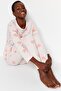 Pudra %100 Pamuklu Kalpli Örme Pijama Takımı THMAW21PT0566 - 2