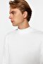 Ecru Slim Fit Cotton Half Turtleneck 100% Cotton Basic Sweater Tmnaw22Kz1293 - 3