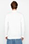 Ecru Slim Fit Cotton Half Turtleneck 100% Cotton Basic Sweater Tmnaw22Kz1293 - 6