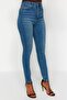 Blue High Waist Stretchy Skinny Jeans Twoaw21Je0517 - 3