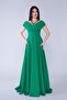 Boat Neck Double-Breasted Low Shoulder Woven Drapey Fabric Maxi-Length Special Occasion & Graduation & Evening Dress - 3