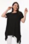 Plus Size Short Sleeve Slit Basic Blouse - 3