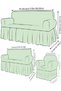 Bürümcük Elastic Sofa Cover Lycra Sofa Cover 3 Pieces Burumcuk Sofa Bed Cover Cream - 6
