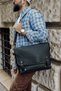 Genuine Leather Black Messenger Bag - Men's Shoulder Bag, Briefcase and Laptop Bag, Genuine Leather Handmade Messenger Bag - 3