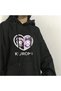 Y2k Harajuku Heart Kuromi Detail Vintage Oversize Sweatshirt Cardigan
