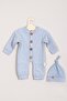 100% Cotton Wooden Buttoned Ribbed Hat Baby Romper