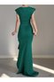 Women's Black Scuba Diving Fabric Double Breasted Collar Skirt Flounce Evening Dress Graduation Wedding Dress - 2