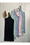 Women's Ribbed Cotton 6-Piece Colorful Undershirt