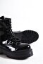 Round Toe, Front Lacing, Side Zipper, Ankle Length Trak Sole Women's Boots - 4