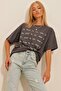 Women's Anthracite Crew Neck Front Back Printed Unisex T-Shirt ALC-X10731 - 5