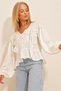 Ecru Scallop Embroidered Woven Blouse Alc-X10736 - 2