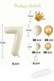 Cream Number Balloon King Crowned Number Foil Balloon Set - 2